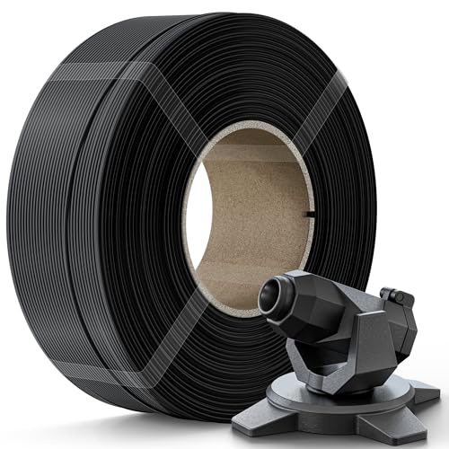 Image of Creality PETG Filament Refill 1.75mm 3D Printer Filament, 1kg (2.2lb) Refilament for Bambu Lab Reusable Spool, Dimensional Accuracy ±0.03mm, Black