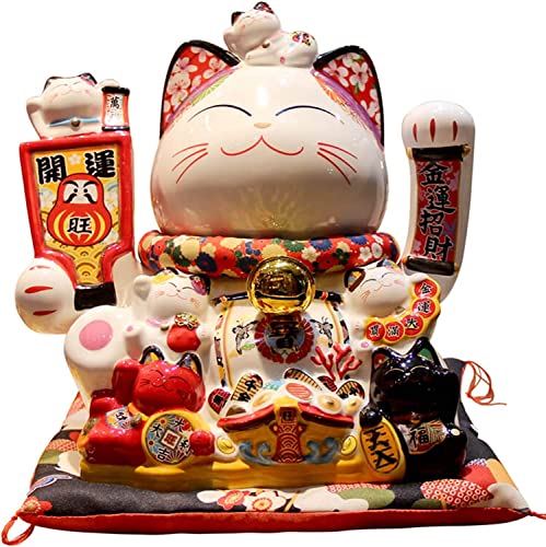 WANGZHENG Maneki Neko Katze, Glückskatze Glückskatze Glückskatze für Desktop-Dekoration Wohnaccessoires Fortune Lucky Wealth Welcome Cat Cover