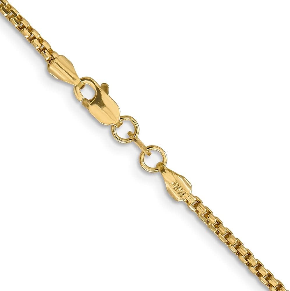 Diamond2Deal 14k Yellow Gold 1.75mm Box Chain Necklace 24" Necklace 4.26g