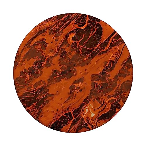 Abstract Orange Pattern #025 PopSockets Swappable PopGrip, Black - Image 3