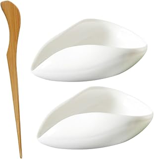 MAGICLULU Cucharón De Cerámica Para y Café Juego De Incluye Plato Para Café y Cucharón Portátil Accesorios De Kungfu Porcelana Blanca Para Uso Casa o