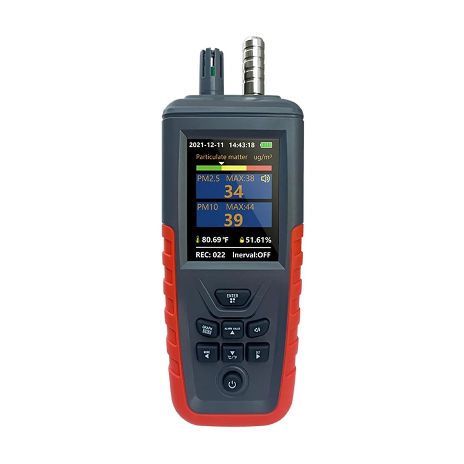 Gas Detector, Air Dust Particle 3/6 Channel Counter Sensor Monitor PM2.5/10 Temperature Humidity Meter Quality Concentration Detector(TC8200)