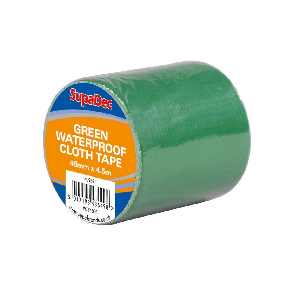 Supadec Green Waterproof Cloth Tape 48Mm X 4.5M