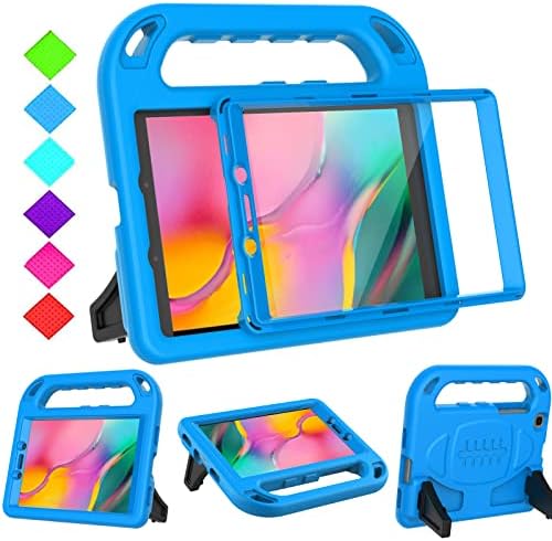 BMOUO for Samsung Galaxy Tab A 8.0 Case 2019 SM-T290/T295, Tab A 8.0 2019 Case with Screen Protector, Shockproof Light Weight Handle Stand Galaxy Tab A 8.0 inch 2019 Kids Case Without S Pen - Blue