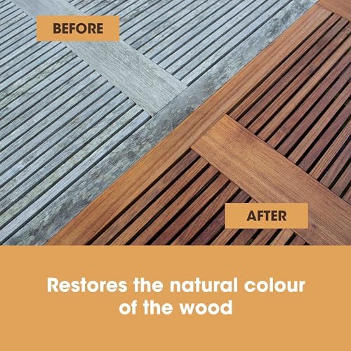 Furniture Clinic Teak Oil - Outdoor Wood Oil Protects Garden Furniture - Restores Wood & Prevents Drying & Deterioration - Quick Drying - Natural Matt Finish - 500ml