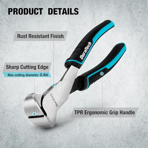 image for DURATECH 7-Inch Nail Puller, CRV Steel End Cutting Pliers with Blacken