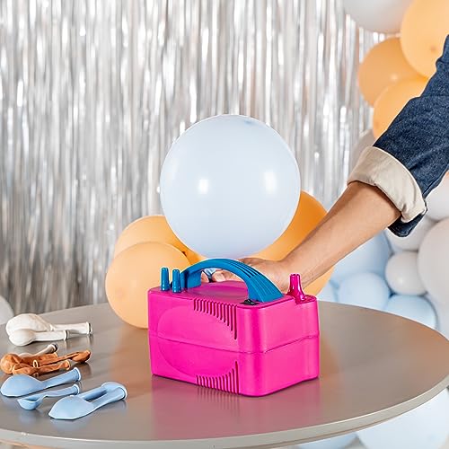 Restaurantware Balloonify 600W Electric Air Pump 1 Portable Balloon Inflator - Dual Modes Two Nozzle Sizes Pink & Blue Plastic Air Pump for Balloons 110V powerchord Double Inflation Design by Restaurantware - Image 5