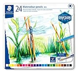 Staedtler 14610C M24 Design Journey. Caja metálica con 24 lápices acuarelables de colores surtidos.