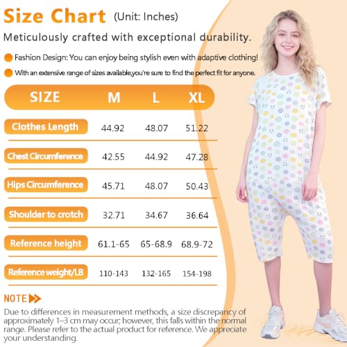 Image of Unisex Anti-Strip Adaptive Jumpsuit with Back-Zipper,One-piece Short-sleeved Trousers,Suitable for Seniors,Dementia Patient,Alzheimer's Patients,Incontinence Care