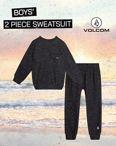 Volcom Boys' Sweatsuit Set - 2 Piece Soft Fleece Crewneck Pullover Sweatshirt and Jogger Pants - Cozy Outfits for Boys 12M-72