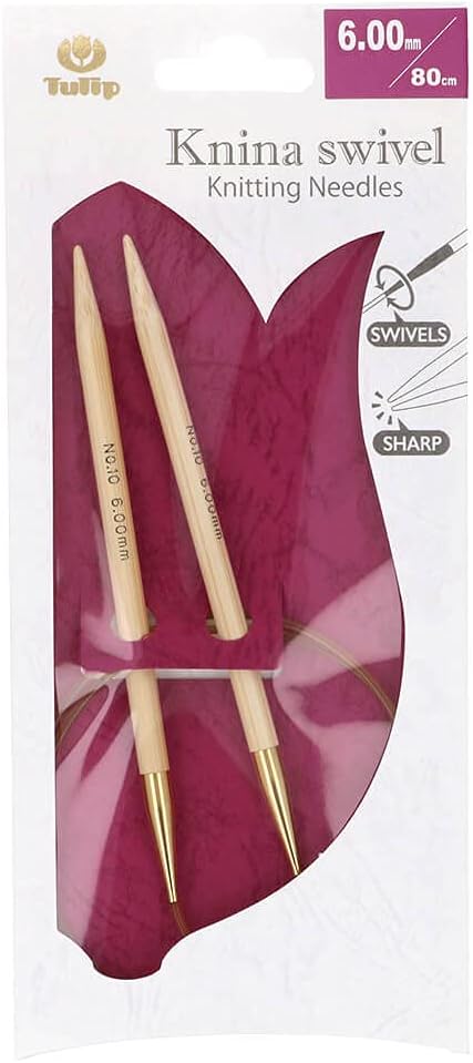 Tulip Knitting Needles, Bamboo, Beige, 80 cm x 4 mm