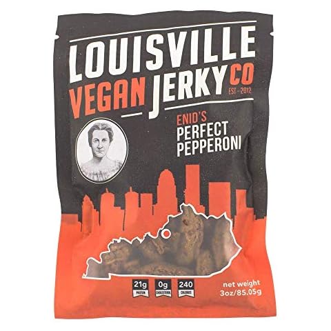 Louisville Vegan Jerky - Perfect Pepperoni, 3 oz. Bag (Pack of 5) Cover