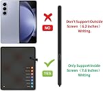 Plier 6/Fold 5 S Plier le stylo Edition Compatible Galaxy Z Pliage 6/ Plier 5 Téléphones seulement, Slim 1.5mm Conseil du stylo, 4,096 Niveaux de pression, Z Fold6 S Plier le stylo Edition (Noir)