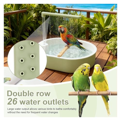 Ducha para loros con flujo de agua ajustable para evitar estrés 6