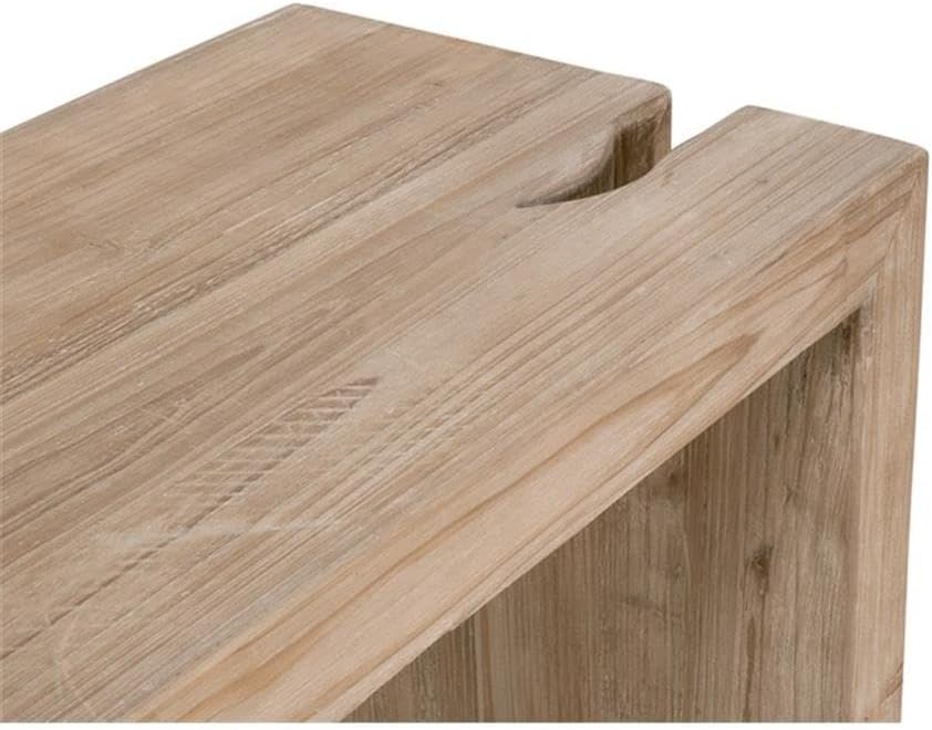 Pemberly Row Reclaimed Pine Console Table, 58 in x 15 in x 30 in, Smoke Gray Finish, Rectangular Eco-Friendly Design, Faux Split Details, Rustic Accent for Entryway, Hallway, or Living Room Decor
