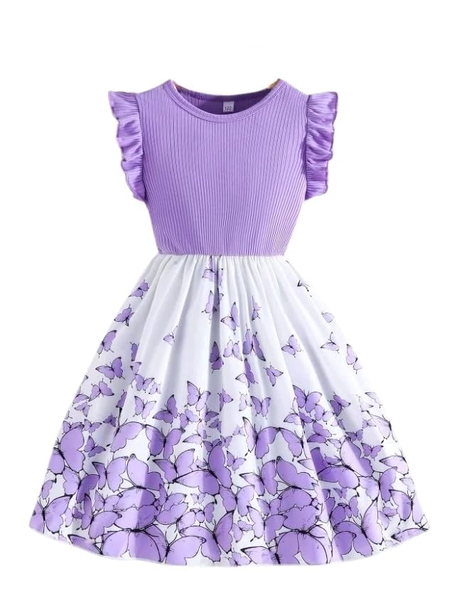 SHRIMATE Apparels Summer Dress for Baby Girl/Frocks for Baby Girl/Baby Frocks Girl Poly Rayon/Casual Dress Short Flutter Sleeve (219)-picture-37