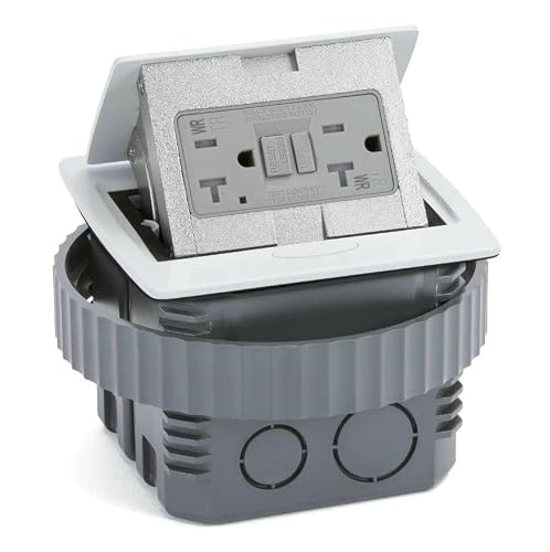 Lew Electric Square Gfci Countertop Pop Up Outlet Box | Tamper Resistant, Splash Proof, With Two 20A Gfci Receptacles - (White) #TOP1