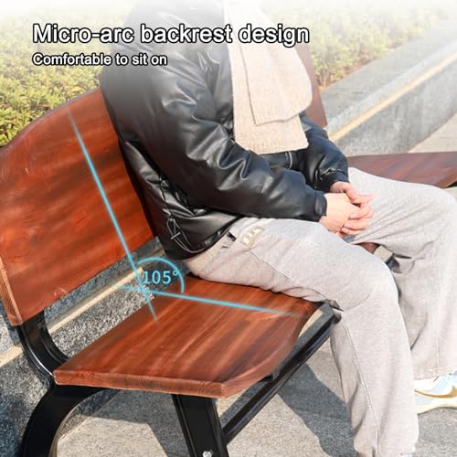 Banc de terrasse extérieur en bois de 2 places avec dossier