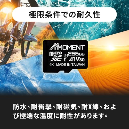 Image of MMOMENT 256GB (2Pack) Micro SDXC Card, MM13 Jolly, A1, UHS-I, U3, V30, Class 10 Compatible, Read Up to 100 MB /s, Write Up to 70 MB /s, SD Adapter Included