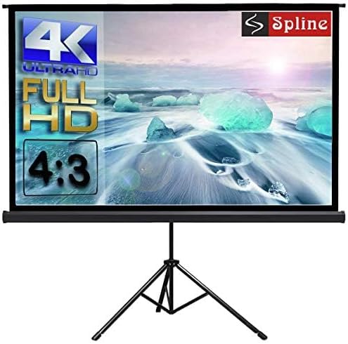 Royality Tripod Stand Projector Screen (6 Ft. (Width) x 4 Ft. (Height) - 84" Inch) Diagonal in 4:03 Ratio Aspect, Ultra HD, 4K Technology, Active 3D
