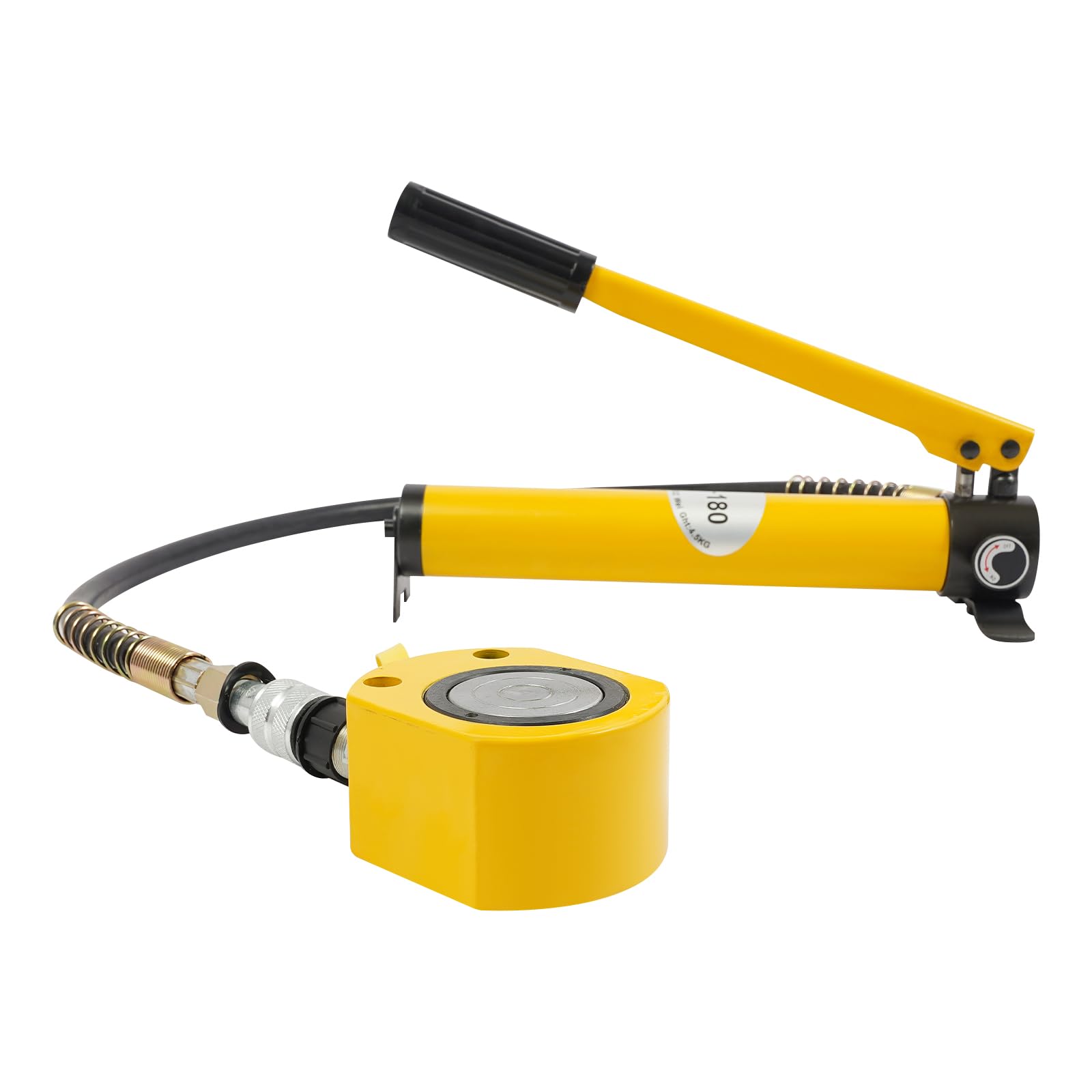 20T Low Profile Hydraulic Jack Porta Power Kit + CP-180 Manual Hydraulic Hand Pump Multi Section Jack, Industrial Mini Hydraulic Cylinder for Automotive Repair Power Chemicals Steel Bridges