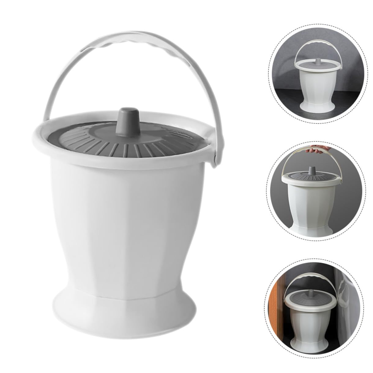 Vaso da Camera Portatile per Adulti in Plastica Coperchio 1 Pezzo | Casa e'Aperto, Riduce le Perdite, Superficie Antimacchia, Adatto a Anziani e Disabili