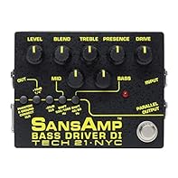 Bass Preamp/DI Pedal with Extended Bass Control Selectable Midrange Frequency Control Parallel Output Drive Blend