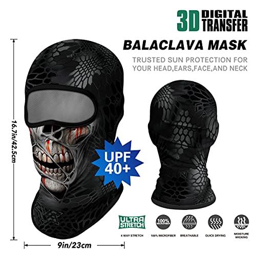 Image of Skull Full ski Mask, 3D Balaclava, UV Sun Protection,Motorcycle /Ski /Scarf /Cycling /Fishing for Men