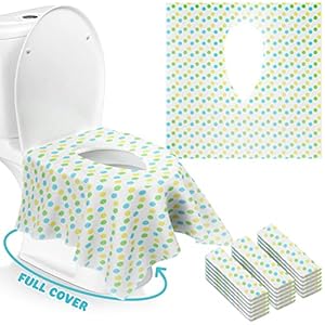 Gimars 40 Packs Disposable Travel Toilet Seat Covers Extra Large, Individually Wrapped Portable Non Slip Waterproof…