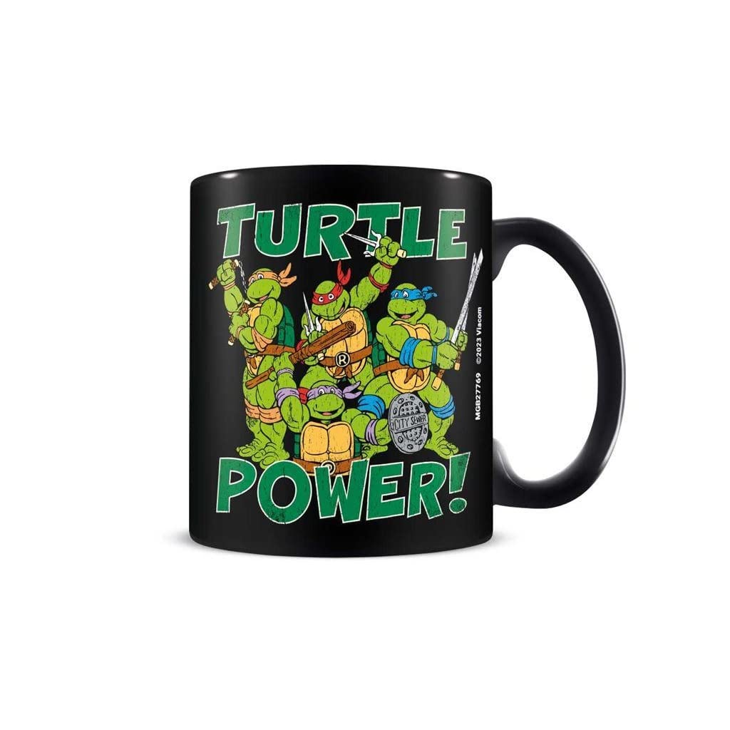 Pyramid International MGB27769 Teenage Mutant Ninja Turtles Ceramic Coffee Mug, Turtle Power Design, 11oz Capacity, Black