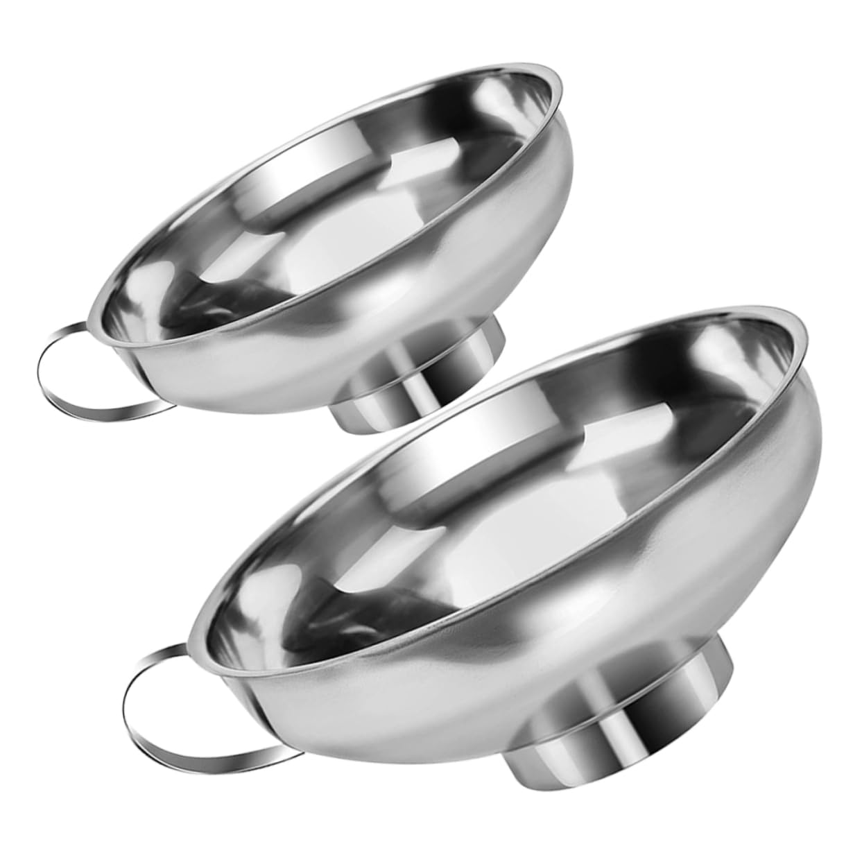 ABOOFAN 4 Set Imbuto in Acciaio Inossidabile Imbuto Di Riempimento Per Conserve Per Uso Cucina Del Barattolo Di Imbuti Da Cucina A Bocca Larga Silver 2 Pezzi * 4