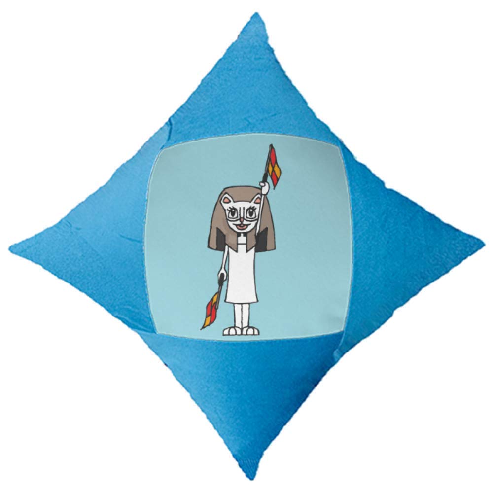 Offside Referee Flag Cat Mummy Referee Throw Pillow Blue Case Cover Car Bed Decorative