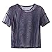 Laser-Cut Mesh Short Sleeve T-Shirts for Women Sheer Oversized Blouse Trendy Tops and Breathable Fabric for Layering