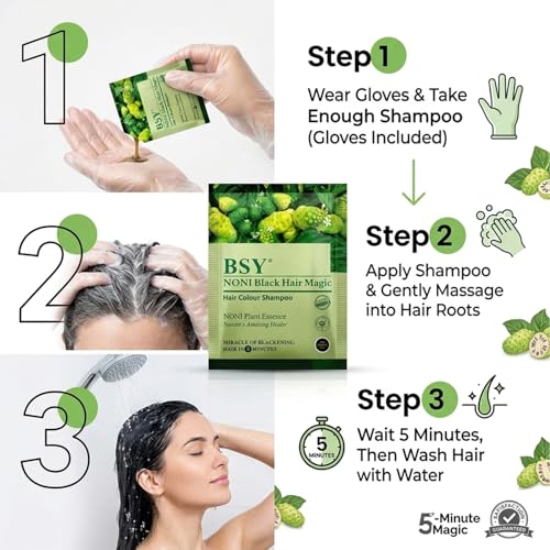 BSY Noni Black Shampoo Tinte Permanente Natural Negro miniatura 3