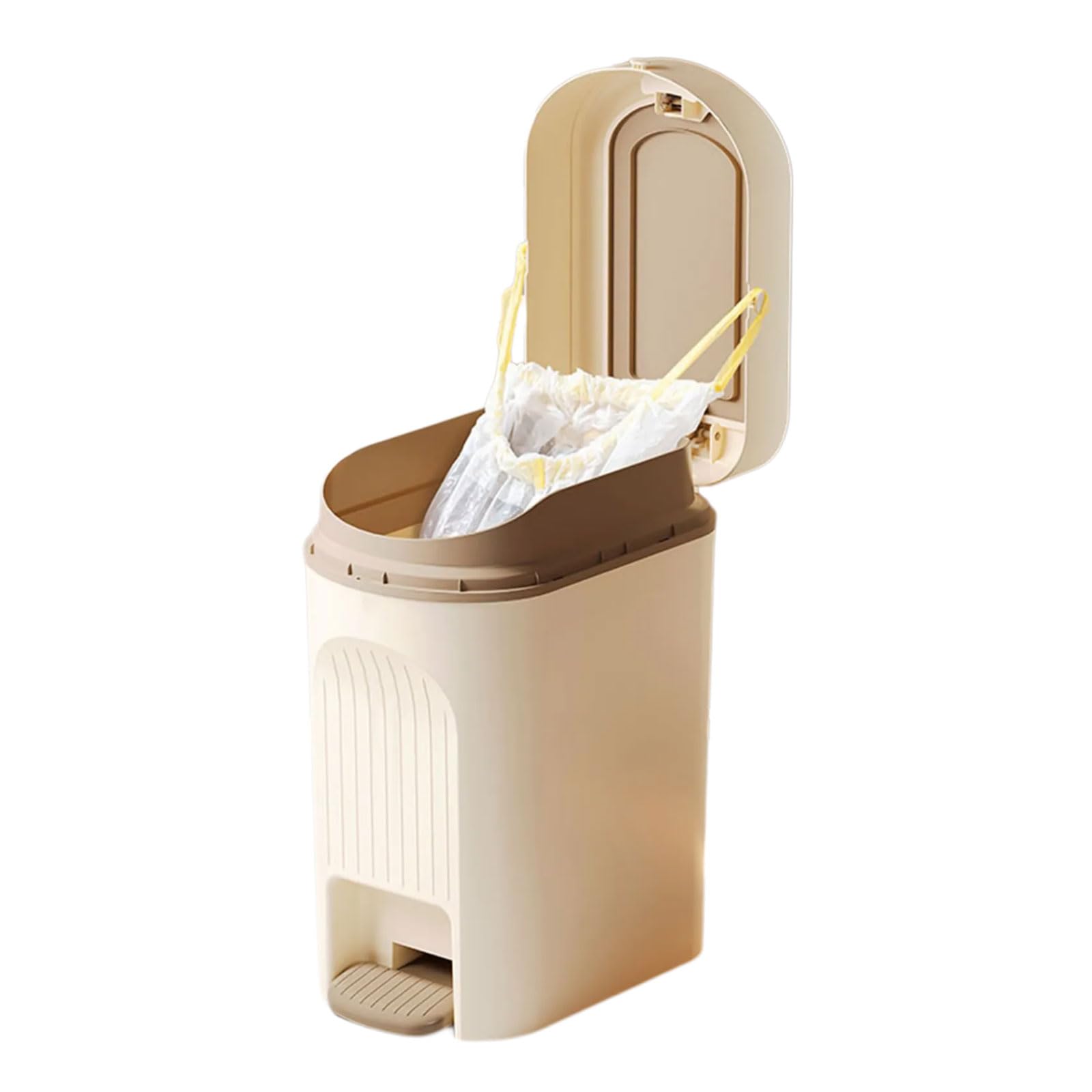 Poubelle à pédale 20l avec couvercle à pression pour petits espaces et salle de bain