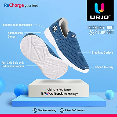 Image of URJO Rome Men's Lightweight Sports Shoes | Ultra-Flexible Breathable & Perfect for Running, Walking & Gym