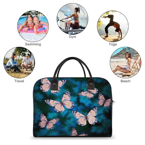 Bolso bandolera de nylon con mariposas, gran capacidad miniatura 4