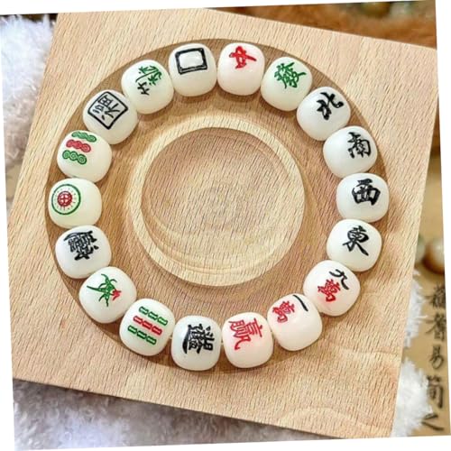 Pulsera de Abalorios Estilo Mahjong Chino Único miniatura 4
