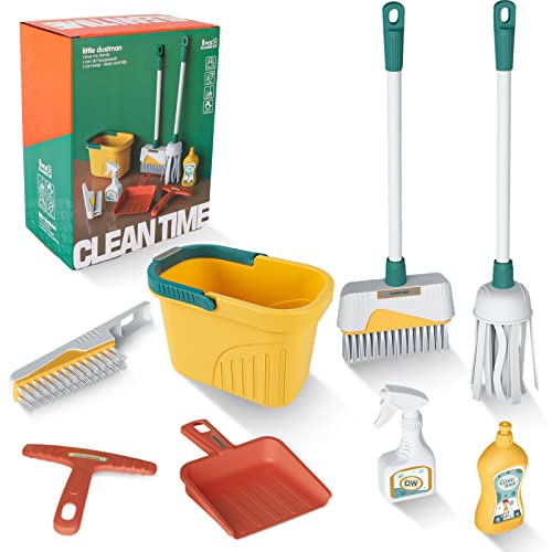Deao Kids Cleaning Set 8 Pcs Housekeeping Pretend Play Set Toddler Toy Cleaning Set Kids Broom And Mop Set For Ages 3+ Christmas Birthday Gift For Girls Boys #TOP24