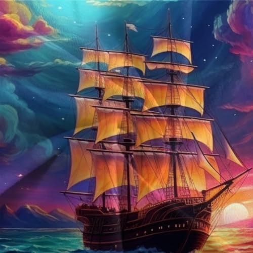 Housse de couette 3D bateaux à voile 140x200 cm avec 2 taies d'oreiller en microfibre