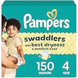 Diapers Size 4, 150 Count - Pampers Swaddlers Disposable Baby Diapers, ONE MONTH SUPPLY