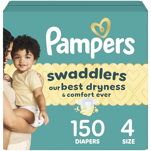 Pampers Baby Diapers - Swaddlers - Size 4, 150 Count, Ultra Absorbent Disposable Infant Diaper