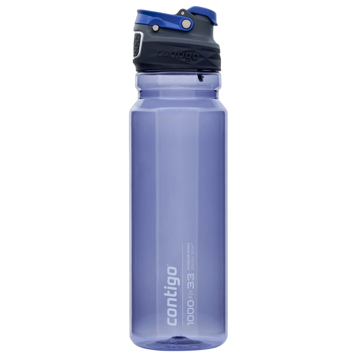Contigo Free Flow Butelka na wodę z tritanu, bez BPA, w 100% szczelna, do picia za jednym naciśnięciem przycisku, butelka sportowa premium na wędrówki, do jazdy na rowerze, 1000 ml