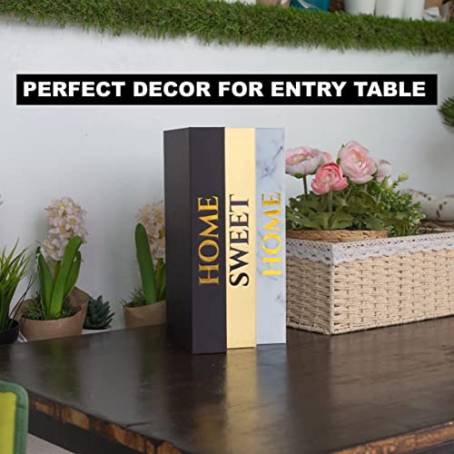 Cantalop Home Sweet Home Stacked Books Decor - Set Of 3, Storage Box For Entry Table - Decorative Stacked Books Decor #TOP4