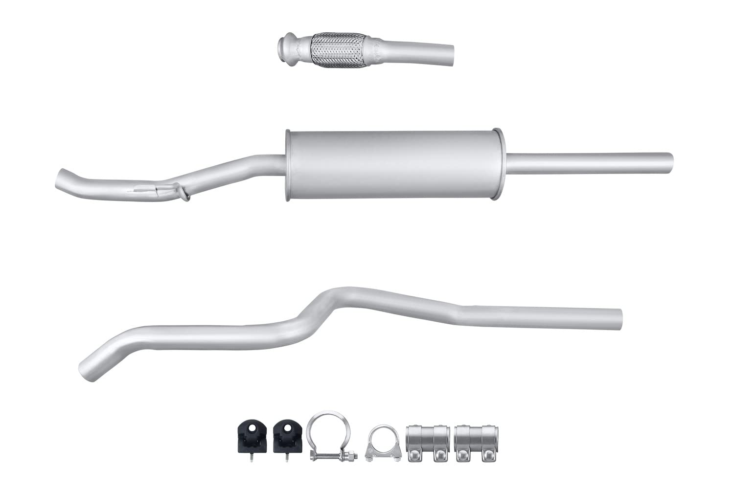 HELLA 8LB 366 021-651 Vorschalldämpfer - Easy2Fit® Kit - vorne - dreiteilig - Set mit Anbauteilen - für u.a. PEUGEOT 2008 I