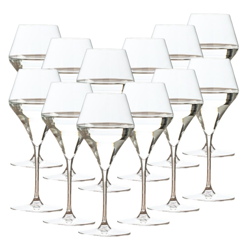 OTIX Weingläser - Weiße Weingläser - Weißes Weinglas - 270ML - 12er Set - Transparent - Kristall - TOPAZ