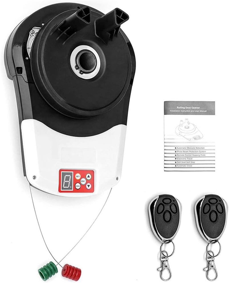 Roll Up Door Opener,Drintag Electric Garage Opener with 2 Remote,110V