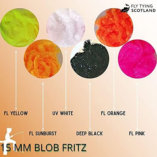 Fly Tying Scotland 6 Packs 15mm Blob Fritz Fly Fishing Materials Great for Tying Fabs Lures and