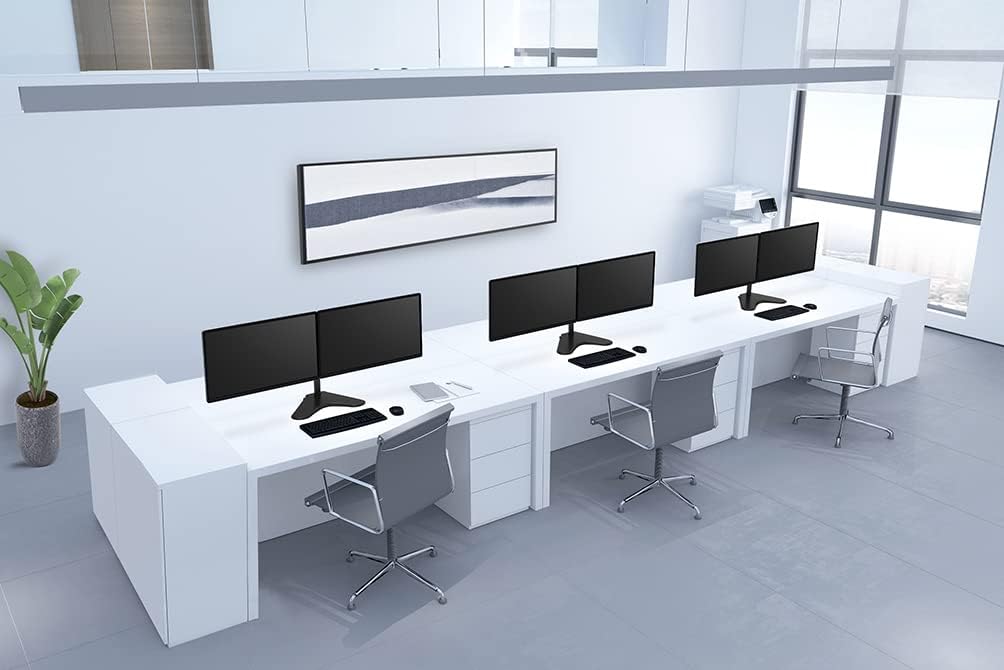 Newstar FPMA-D550DDBLACK Full Motion Dual Desk Stand for Two 10-32" Monitor Screens, Height Adjustable - Black