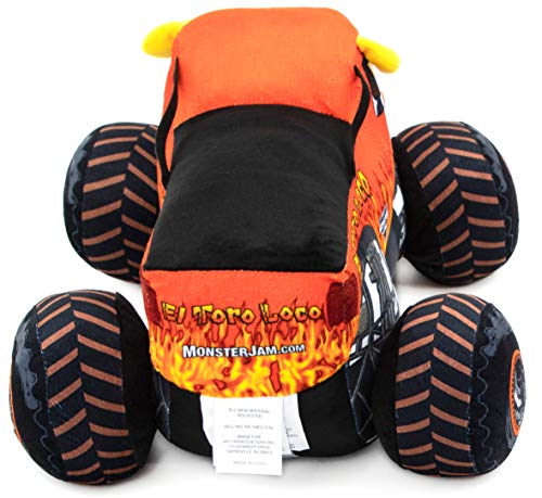 Image of Monster Jam Plush Stuffed El Toro Loco Pillow Buddy - Super Soft Polyester Microfiber, 14 inches (Official Monster Jam Product) | 14 Inches, Official Product, Ultra-Soft Polyester, Stuffed Plushie, Spot Clean Only, Boys Gift